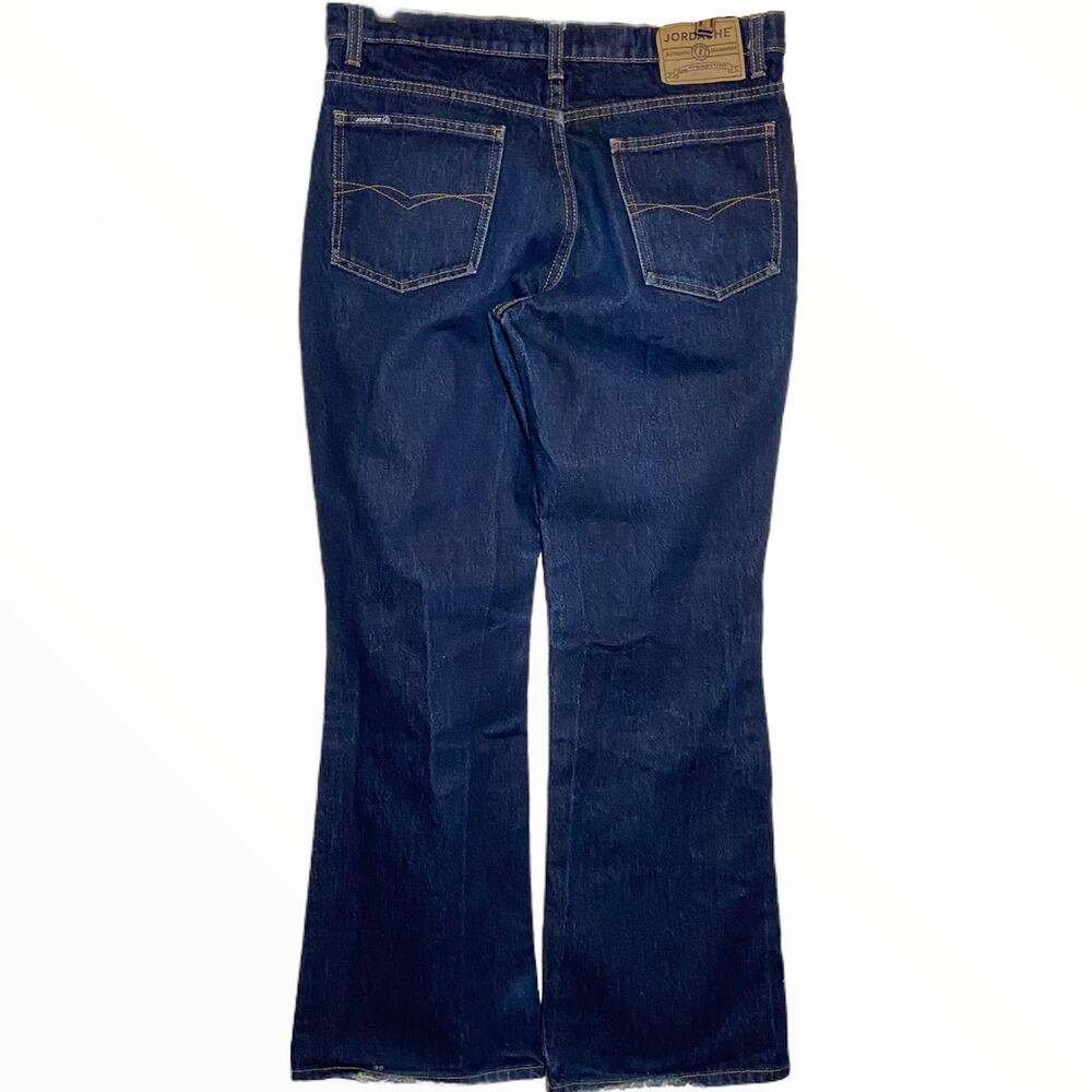 Vintage Jordache Bootcut Flare Jeans 100% Cotton Blue Dark Wash 13/14 34x32